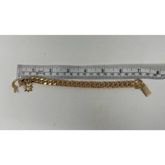 Ettika Starry Charms 18k Gold Plated Chain Link Bracelet 7" Long w/ 2 Extenders - Picture 3 of 4
